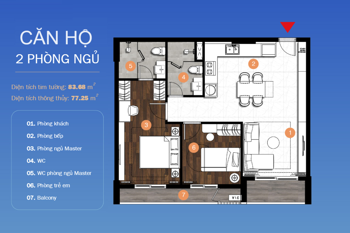 Nhà mẫu căn 2PN Fiato Airport City